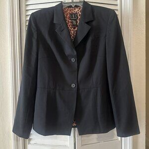 INC International Concepts Black Sz 10 Jacket 3-Button Suit Blazer Career Wool
